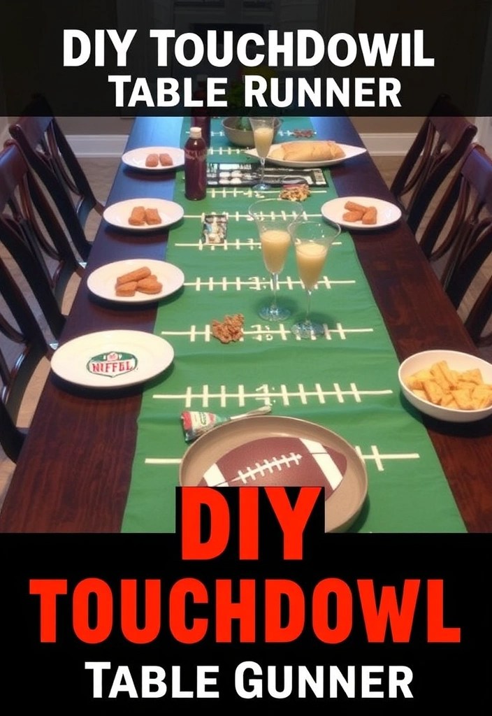 10 Easy DIY Decor Ideas for Your Super Bowl Party That Will Wow Your Guests! - 9. DIY Touchdown Table Runner