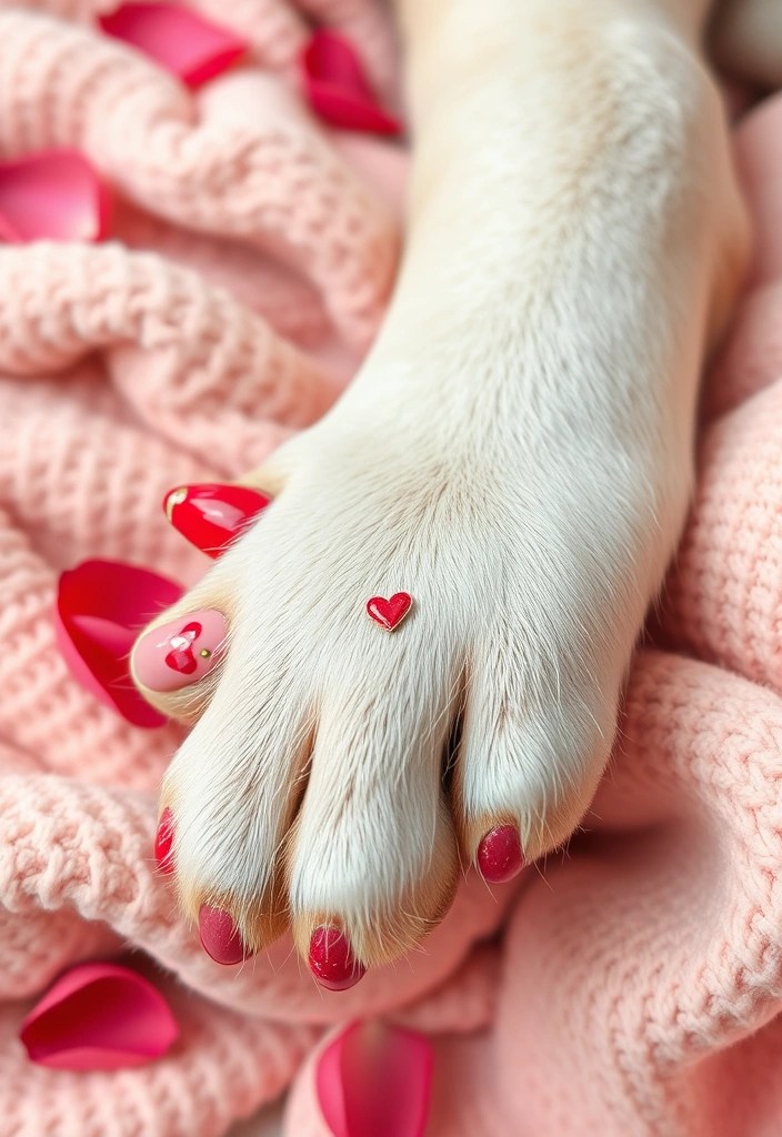12 Adorable Valentine's Day Pet Makeovers That Will Melt Your Heart! - 3. Romantic Nail Designs