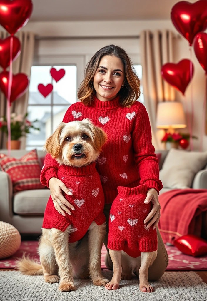 12 Adorable Valentine's Day Pet Makeovers That Will Melt Your Heart! - 6. Matching Outfits for Pets and Owners