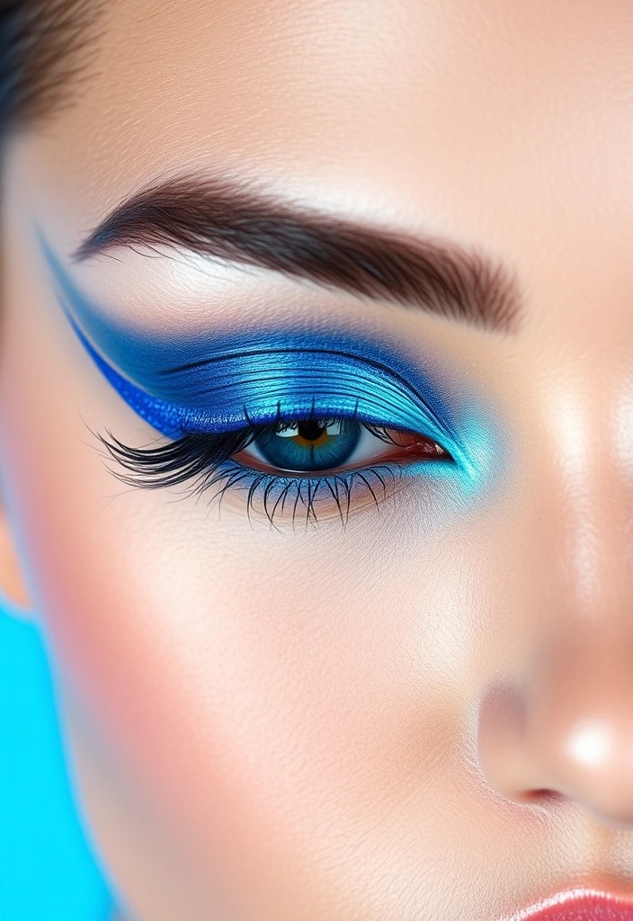 14 Bold Makeup Ideas to Try This February (Warning: #8 Will Steal the Show!) - 1. Electric Blue Eyeliner