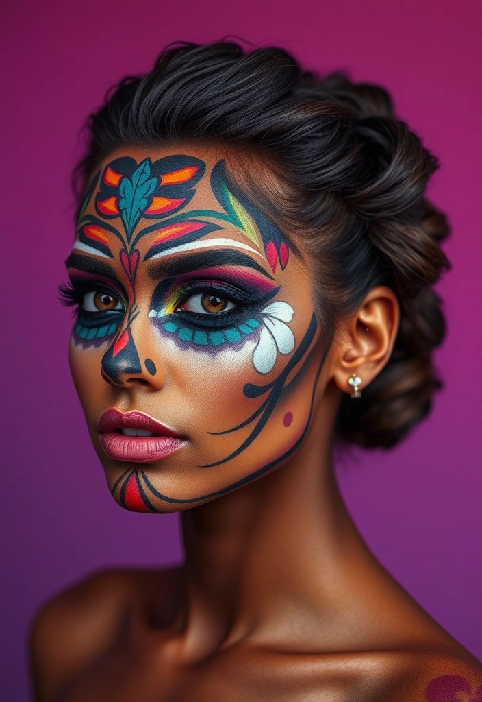 14 Bold Makeup Ideas to Try This February (Warning: #8 Will Steal the Show!) - 12. Artistic Face Paint