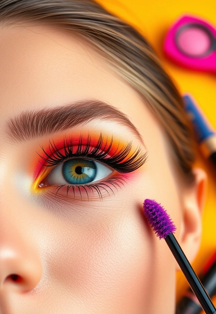 14 Bold Makeup Ideas to Try This February (Warning: #8 Will Steal the Show!) - 9. Colorful Mascara
