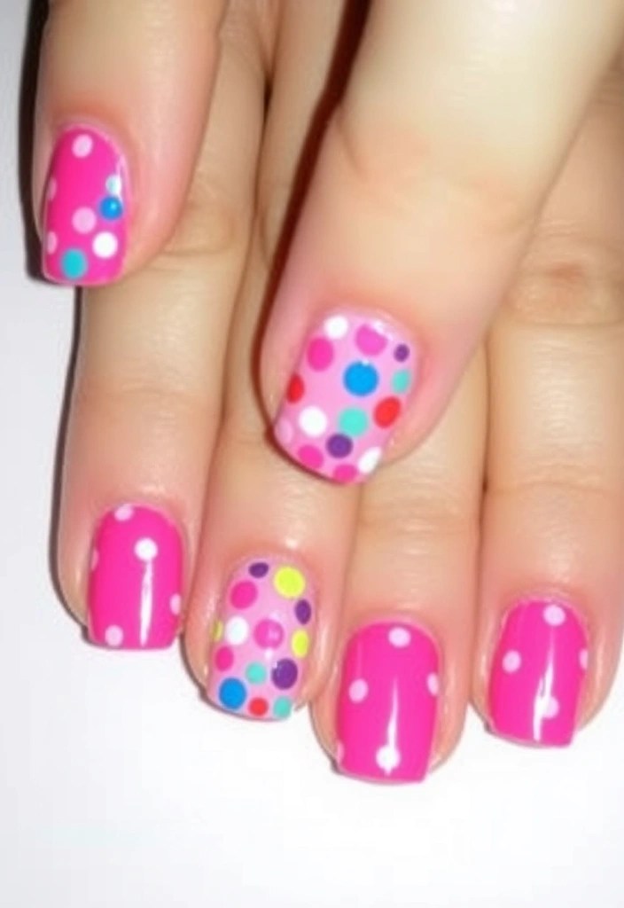 14 Creative Valentine's Day Nail Inspirations That Will Make You Stand Out! 🌟 - 10. Whimsical Dots