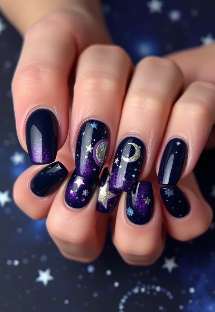 14 Creative Valentine's Day Nail Inspirations That Will Make You Stand Out! 🌟 - 14. Galaxy Love