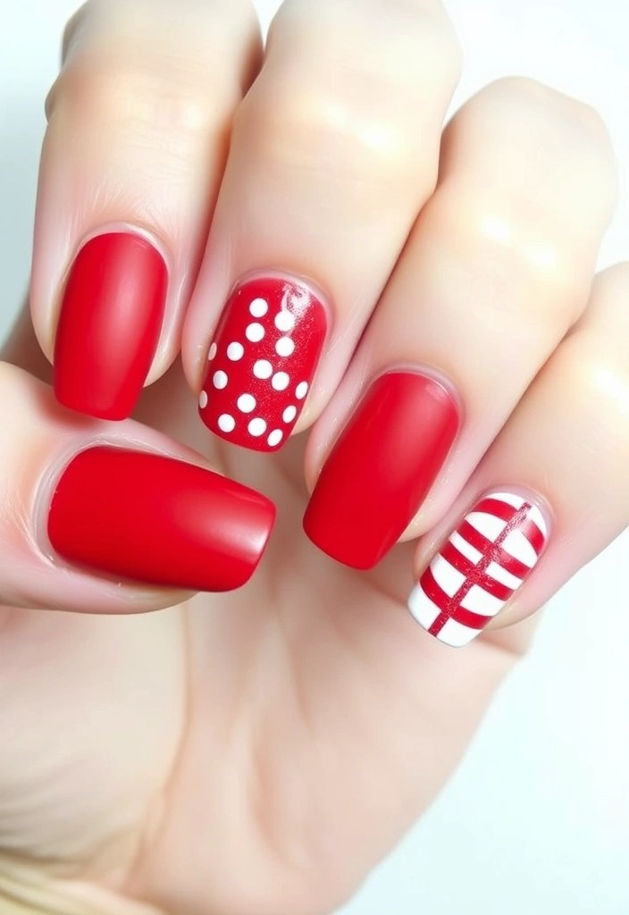 14 Creative Valentine's Day Nail Inspirations That Will Make You Stand Out! 🌟 - 6. Classic Red with a Twist