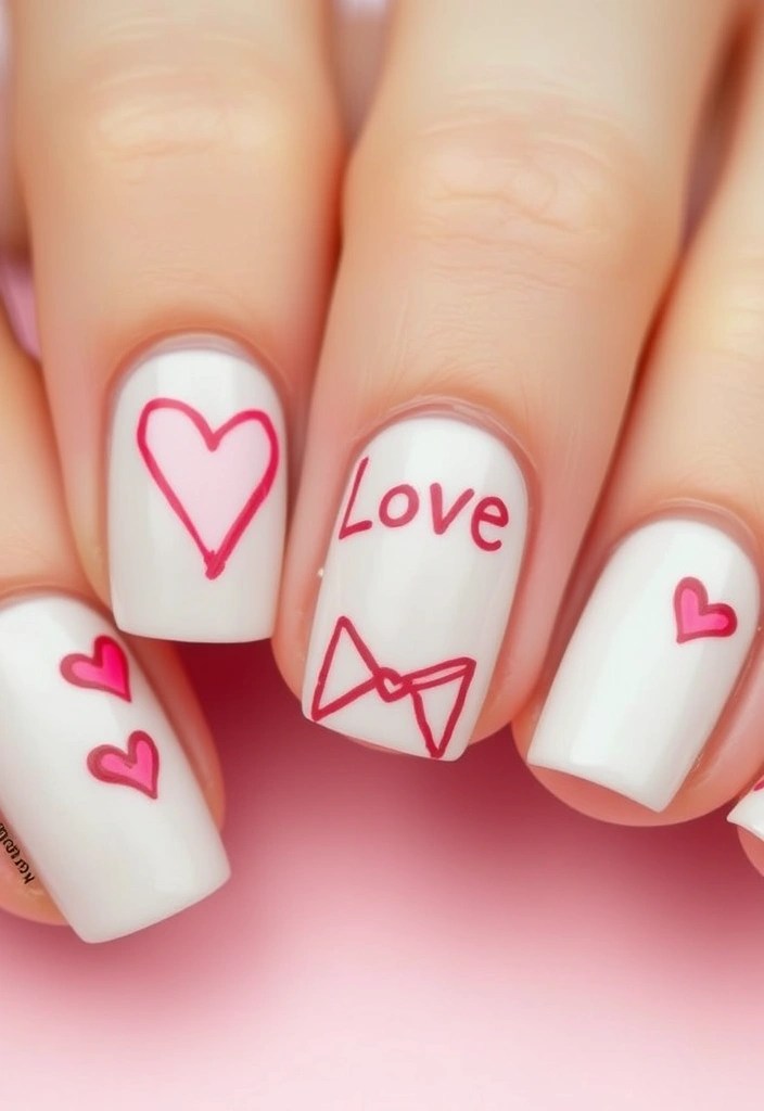 14 Creative Valentine's Day Nail Inspirations That Will Make You Stand Out! 🌟 - 7. Love Letters