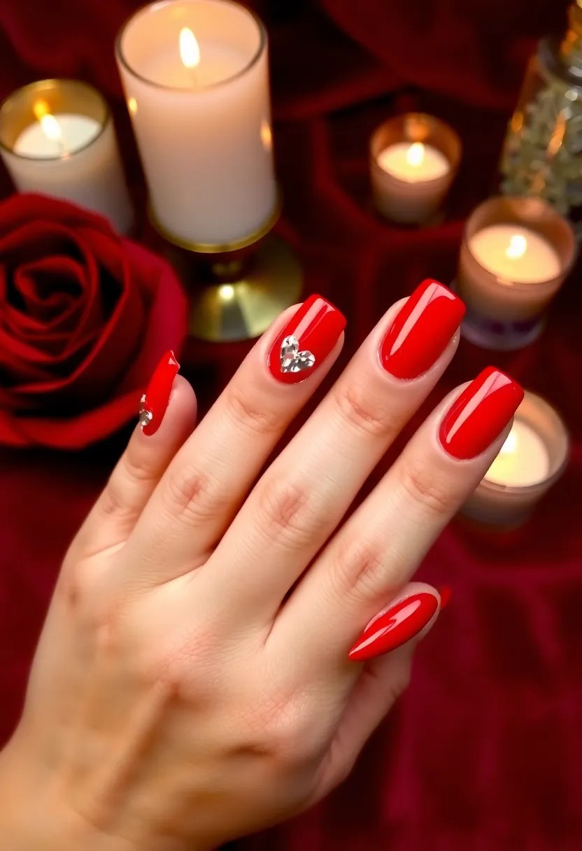 14 Easy Valentine's Day Nails You Can DIY at Home (Even a Beginner Can Do #5!) - 14. Sparkling Love