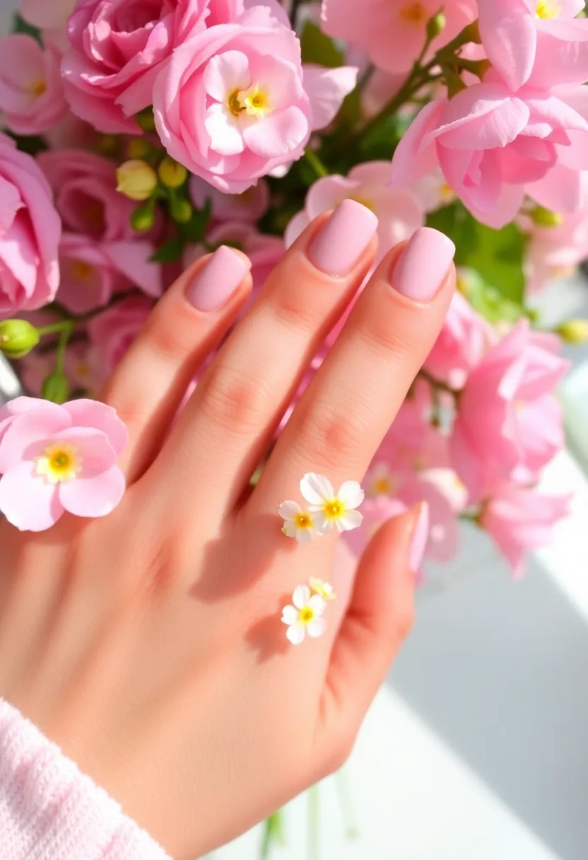 14 Easy Valentine's Day Nails You Can DIY at Home (Even a Beginner Can Do #5!) - 5. Romantic Floral Accents (Beginner-Friendly)