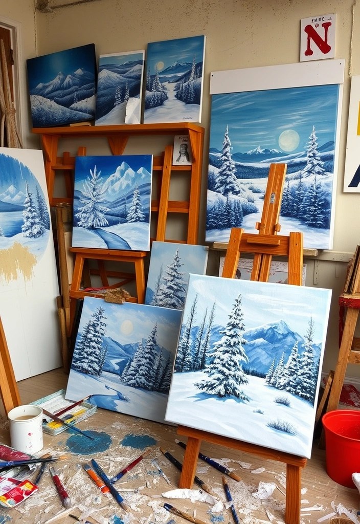 15 Indoor Crafts to Beat the Winter Blues (You Won't Believe How Easy #7 Is!) - 4. Winter-Themed Wall Art