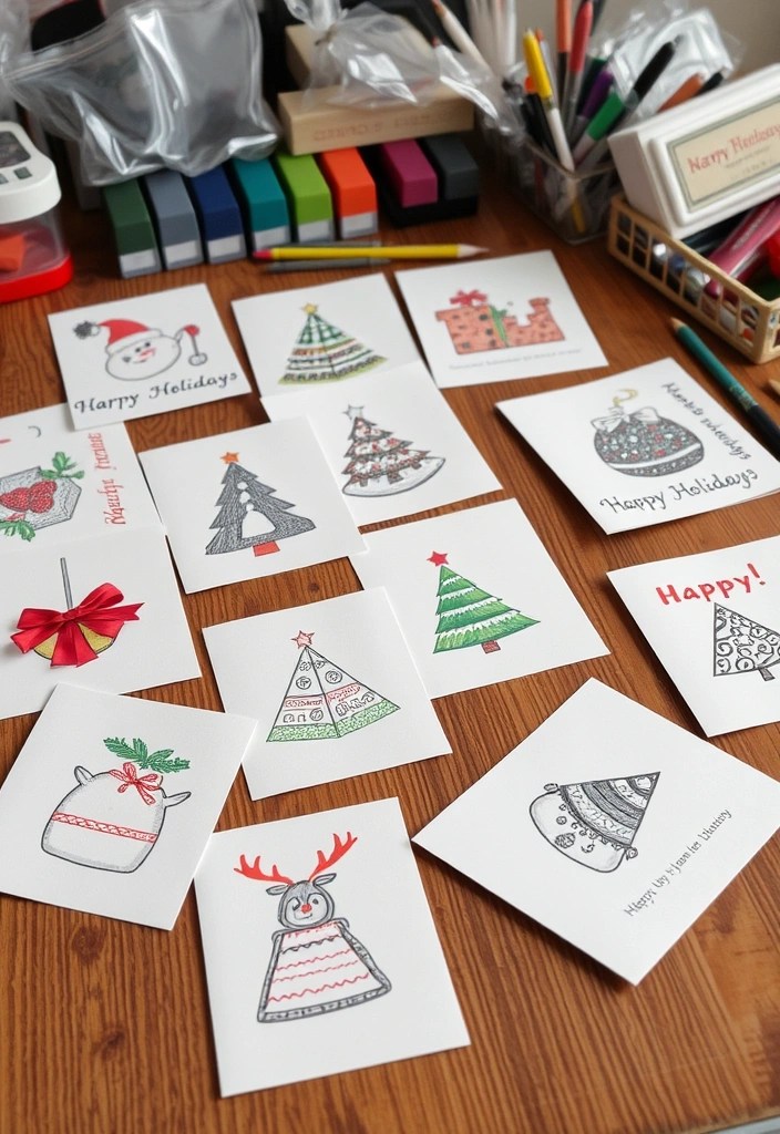 15 Indoor Crafts to Beat the Winter Blues (You Won't Believe How Easy #7 Is!) - 5. Handmade Holiday Cards