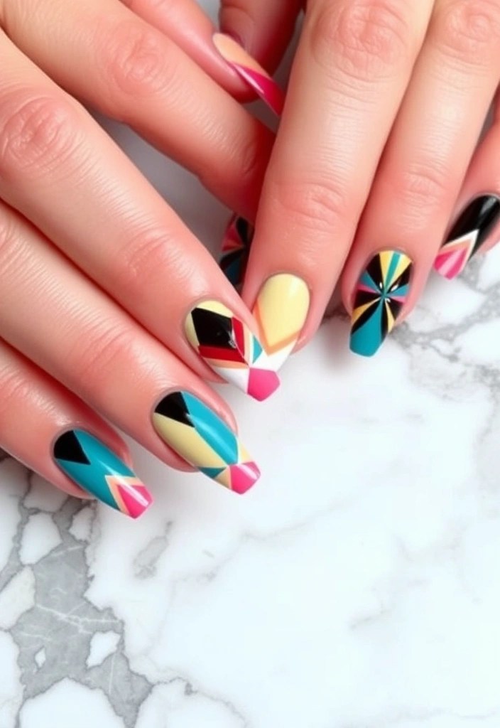 20 Cute Valentine's Day Nail Designs You Can DIY at Home (You'll Want to Show Off #12!) - 19. Geometric Love