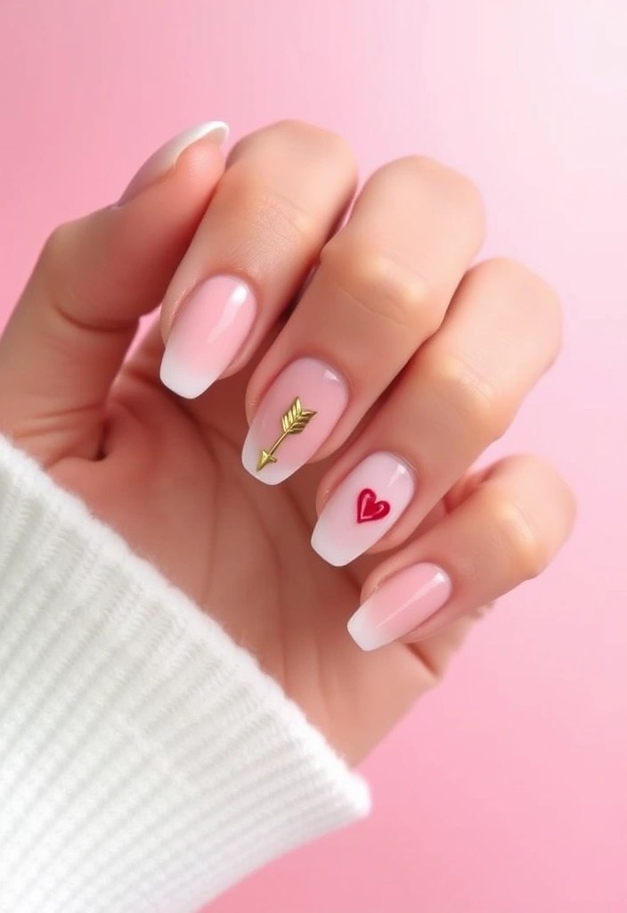20 Cute Valentine's Day Nail Designs You Can DIY at Home (You'll Want to Show Off #12!) - 2. Cupid's Arrow Accents