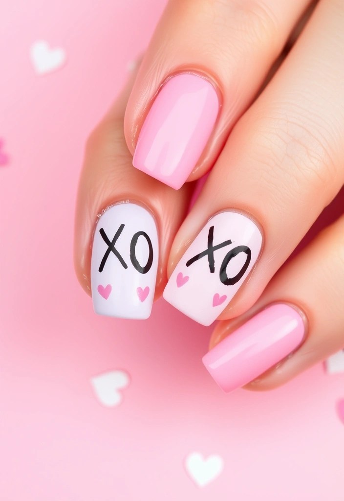 20 Cute Valentine's Day Nail Designs You Can DIY at Home (You'll Want to Show Off #12!) - 8. XOXO Nail Design