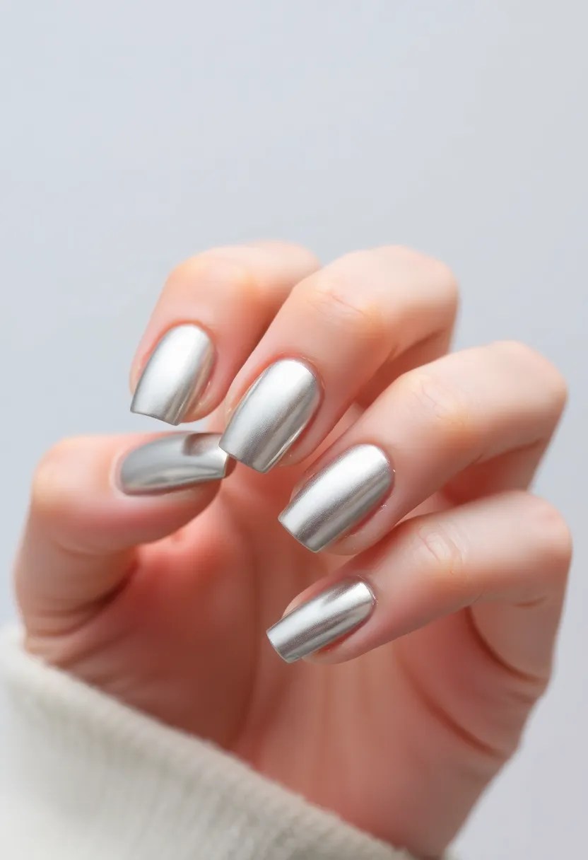 21 Trendy Date Night Nail Art Ideas That Will Make Your Hands Pop (Check Out #5!) - 13. Metallic Shine