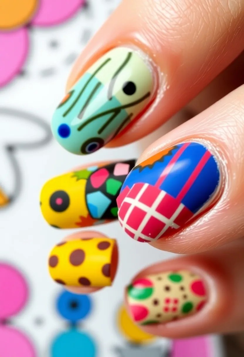 21 Trendy Date Night Nail Art Ideas That Will Make Your Hands Pop (Check Out #5!) - 19. Patchwork Patterns