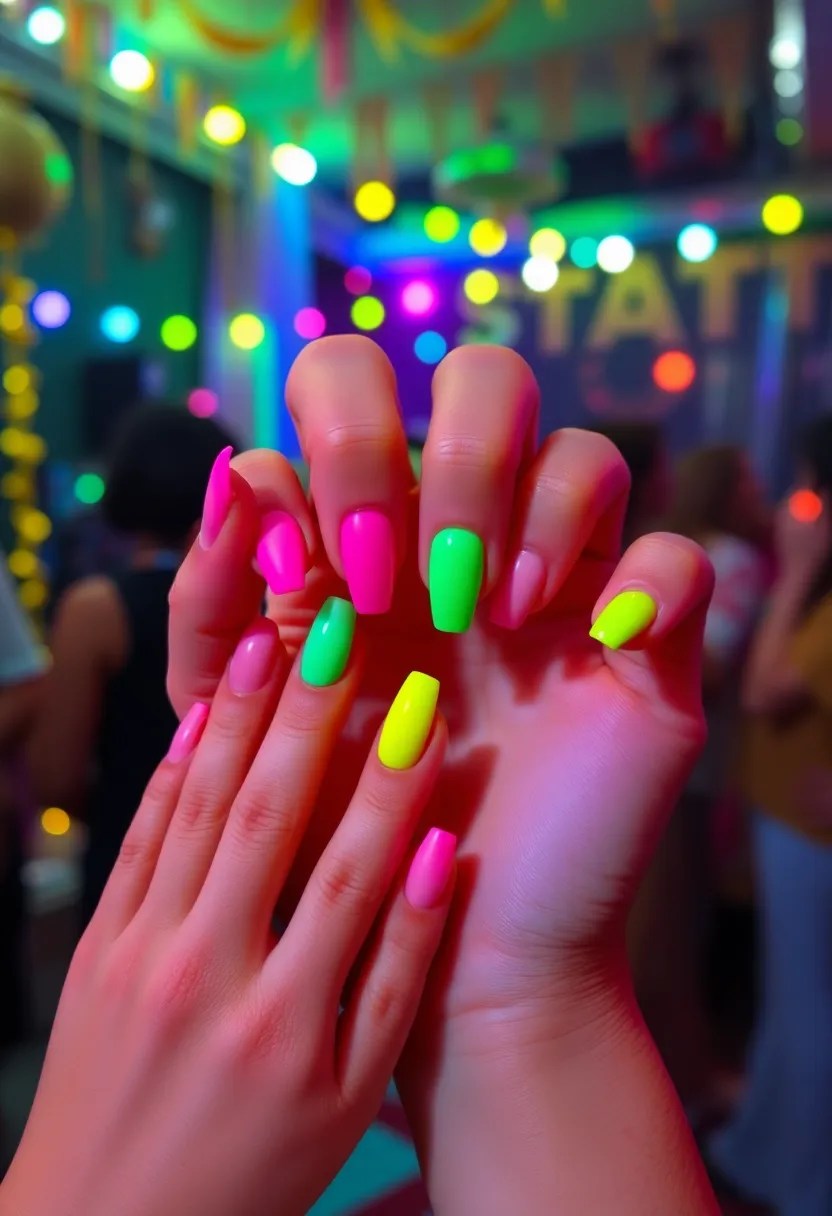 21 Trendy Date Night Nail Art Ideas That Will Make Your Hands Pop (Check Out #5!) - 5. Neon Pop