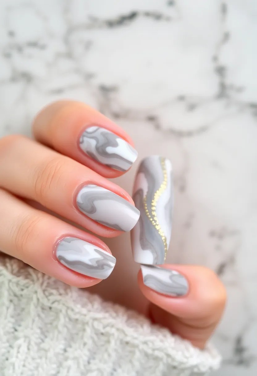 21 Trendy Date Night Nail Art Ideas That Will Make Your Hands Pop (Check Out #5!) - 6. Marbled Magic