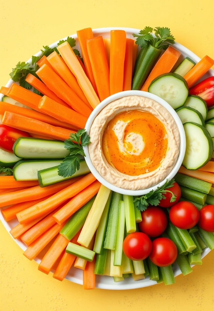 25 Irresistible Super Bowl Recipes That Will Steal the Show! - 9. Veggie Platter with Hummus