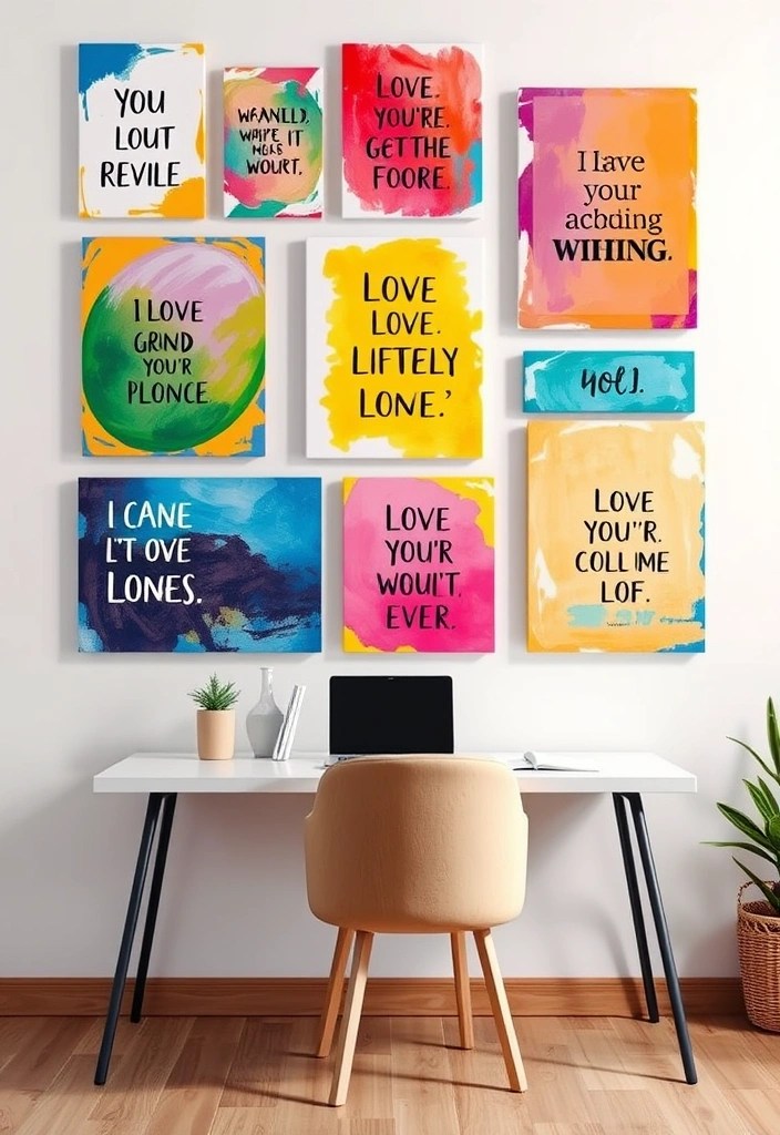 10 Eye-Catching Workspace DIY Crafts You Can Make in 60 Minutes (Get Inspired by #4!) - 2. Colorful Wall Art