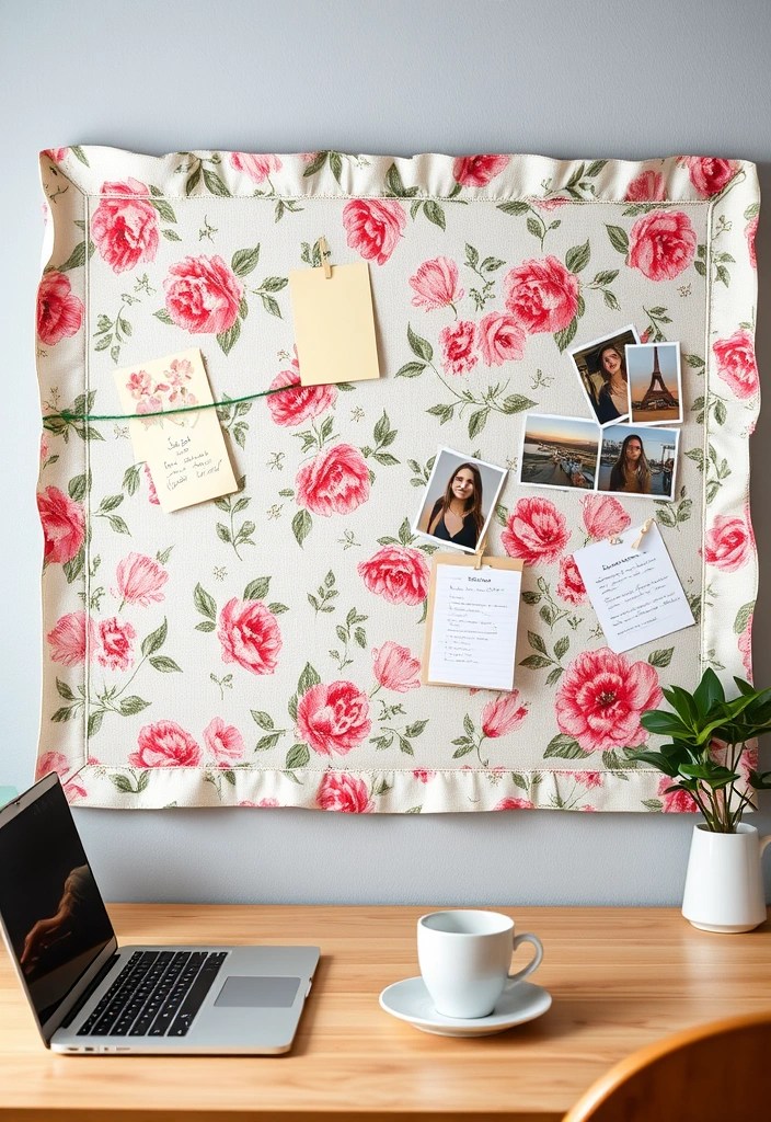 10 Eye-Catching Workspace DIY Crafts You Can Make in 60 Minutes (Get Inspired by #4!) - 6. Fabric-Covered Bulletin Board