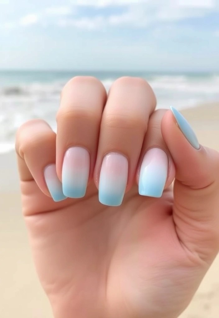 12 Stunning Summer Nail Art Ideas That'll Have You Booking Your Next Beach Trip! - 11. Beachy Ombre