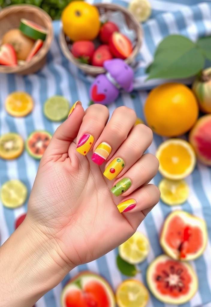 12 Stunning Summer Nail Art Ideas That'll Have You Booking Your Next Beach Trip! - 3. Fruit Fiesta