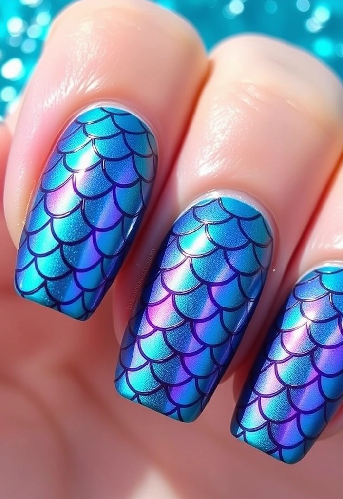 12 Stunning Summer Nail Art Ideas That'll Have You Booking Your Next Beach Trip! - 8. Mermaid Scales
