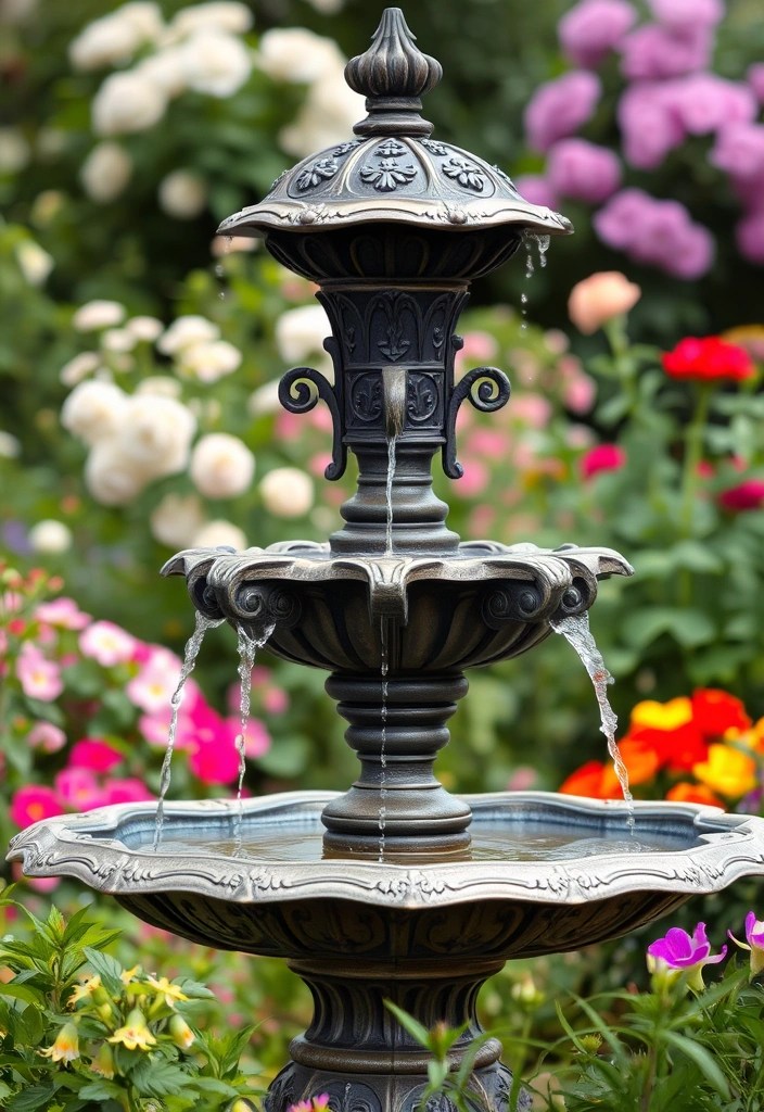 15 Enchanting Garden Fountains to Transform Your Outdoor Oasis (Wait Until You See #4!) - 12. Vintage Appeal: The Cast Iron Fountain