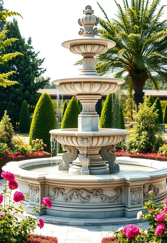 15 Enchanting Garden Fountains to Transform Your Outdoor Oasis (Wait Until You See #4!) - 5. Classic European: The Marble Fountain