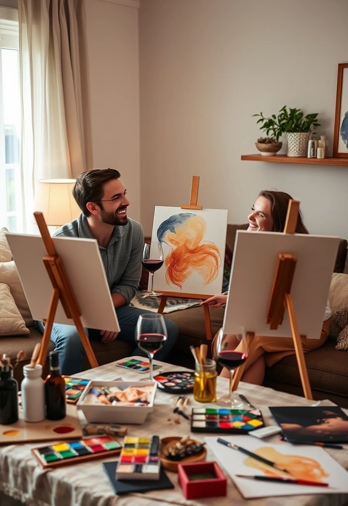 18 Unique Date Night Ideas That Will Make You Go 'Wow!' (Especially #9!) - 2. DIY Wine and Paint Night