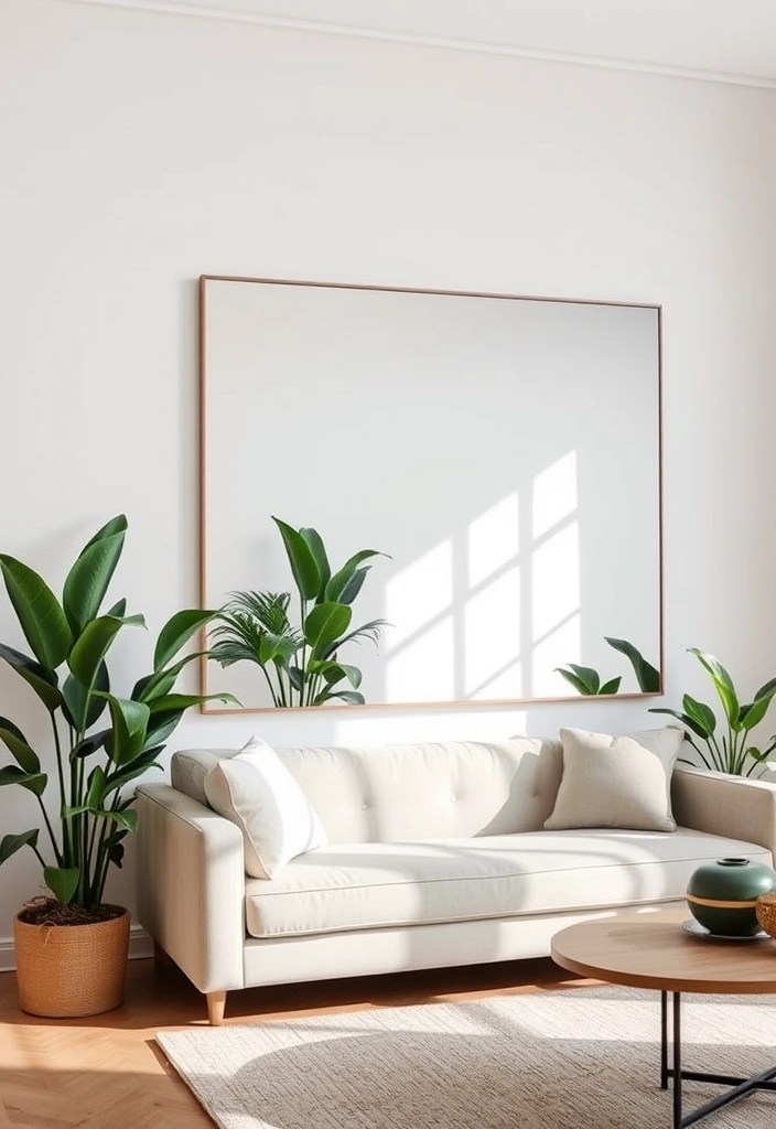 20 Stunning Budget Minimalist Decor Ideas for Your Living Room (Wait Until You See #12!) - 13. Incorporating Mirrors