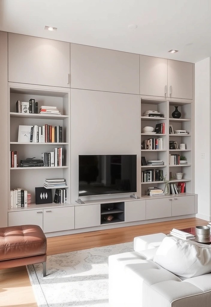 20 Stunning Budget Minimalist Decor Ideas for Your Living Room (Wait Until You See #12!) - 18. Stylish Built-Ins