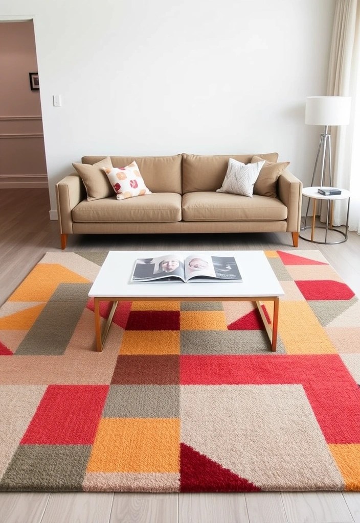 20 Stunning Budget Minimalist Decor Ideas for Your Living Room (Wait Until You See #12!) - 2. A Statement Rug to Anchor Your Space