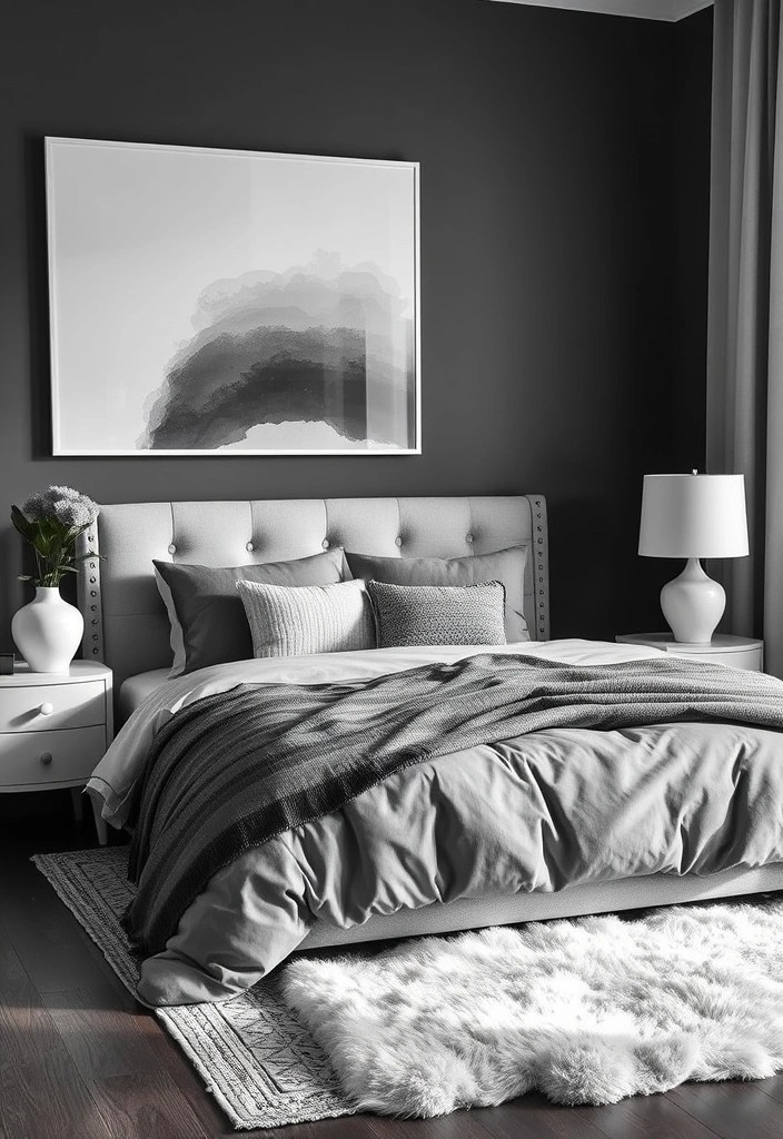 21 Cozy Minimalist Bedroom Ideas That Won't Break the Bank (You’ll Love #13!) - 19. Monochrome Decor